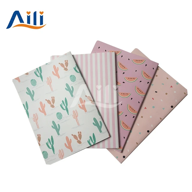 factory direct cute design striped flower colored paper notebook