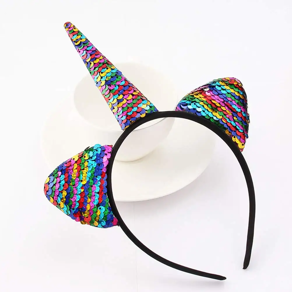 xy-hb009 description:unicorn headband material:sequins size:23.