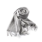 2019 fashion warm grey striped winter knitted cashmere snood scarf 100% cashmere wool scarf