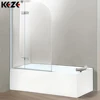 Frameless shatterproof folding glass bathtub shower door