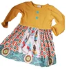 Fashion THANKSGIVING patchwork dress baby girl children party dresses