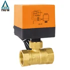 DN 25 PN 16 programmable water control shutoff electronic electro brass ball valve 24vdc with actuator
