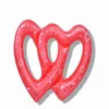 Fashion design! Water heart mat inflatable Double-Heart love buoy print heart shape float for fun