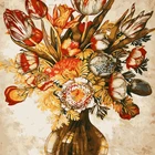 GX9989- 40*50 glass painting pictures of flowers with inner frame ready to hang decoration home and office