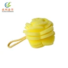 Top grade ball flower shower yellow bath sponge