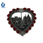 Wholesale Dubai souvenir gifts heart shaped metal enamel fridge magnet