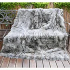 CX-D-123A Grey Skin Patchwork Real Fox Fur Plates Blankets for Winter Rugs and Carpets Indoor