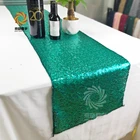 Green Can Be Customized Density Sequin Table Runner