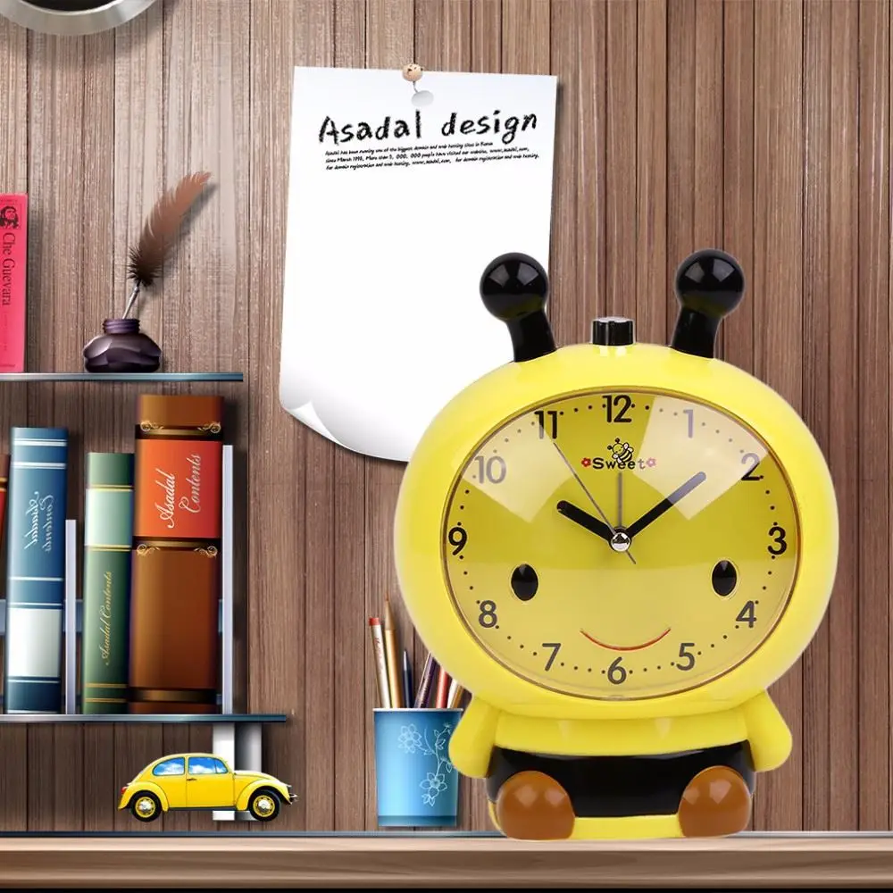 Little Bee Style Sweet Silent Alarm Clock Fashion Personality Lazy Gift For Student Children Alarm Clock Near Bed Necessary