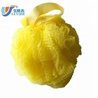 Ultra Soft Bath Network Bath Rub Flower Beauty Massage Sponge Bath Ball With Yellow Color