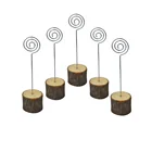 Wedding Home decor Wedding Table Number photo note memo Clip Holder Stand Wood Base Wedding Table Clip