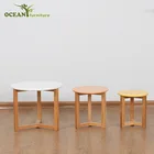 morden style colorful oak and MDF wooden table set, solid wood nesting coffee table