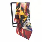 Fashion Women Double Sided Custom Digital Print 100% Silk Shawl