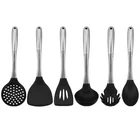Chinese high quality kitchenware silicone kitchen cooking utensils set with stainless steel handle
