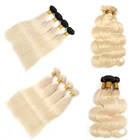 12A Super Fine Honey Blonde 613 Virgin Hair,Girl Pussy Russian Hair Extensions 613 Bundles With Closure