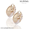 92126 Promotion factory price women jewelry plastic with gold plated hoop earrings