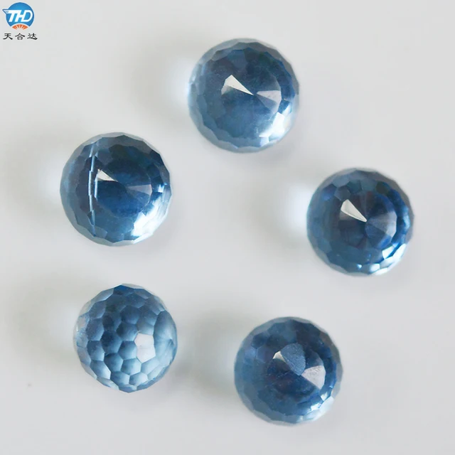 Good quality ball shape blue color crystal gems wholesale