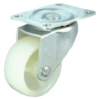 1.5" Furniture Wheel Castor White PP Dual Roller Wheel For Platform Trolley Chair