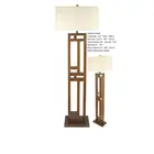 Wooden and metal indoor modern furniture collocation led floor lamp