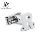 factory price cheap custom design metal R shape wedding men's cuff links