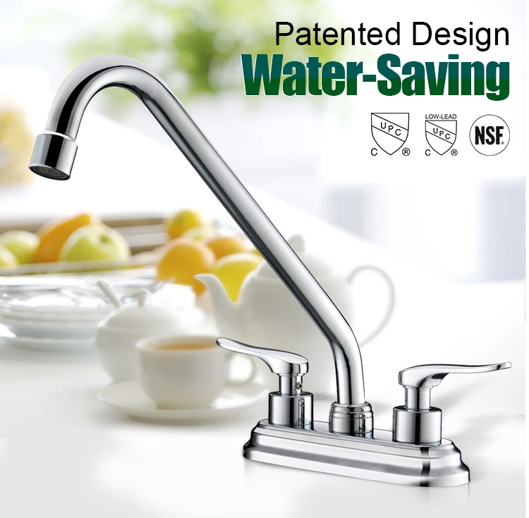 Kaiping faucet manufacturer supply 2 handle deck mount kitchen faucet