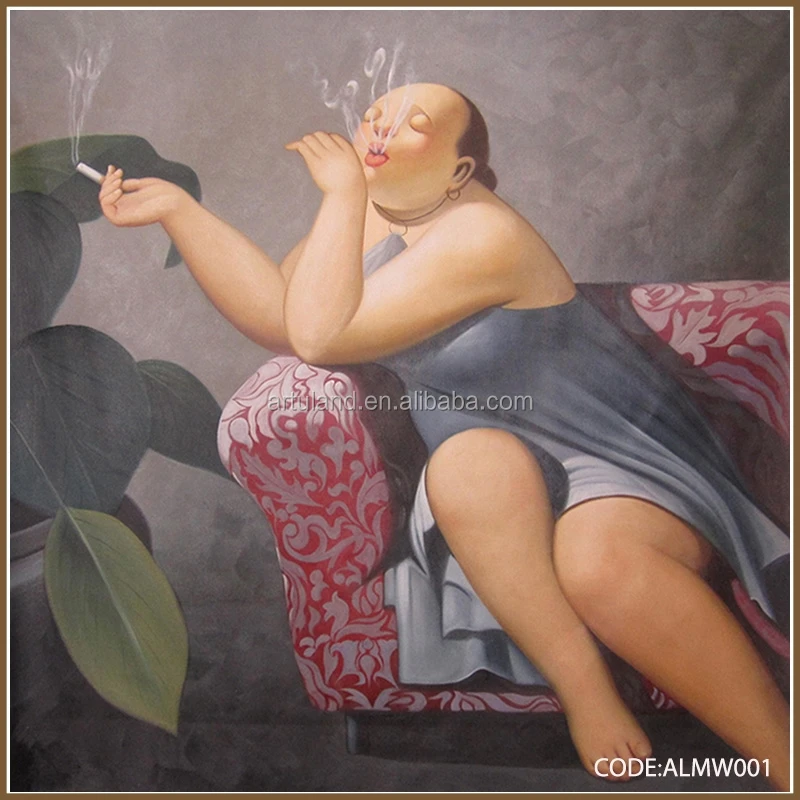 100% moderno desnudo Fat mujer pintura al óleo