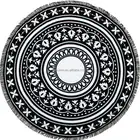 Round European and American tassel Microfiber Printed Beach Towel