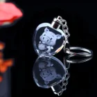 China factory directly custom animal 3d crystal photo led keychain