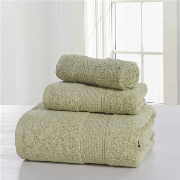 100% Cotton Pure color 3 Pcs Towel Sets Bath Towels for Adults Luury Brand High Quality Soft Face Towels Variety of colors