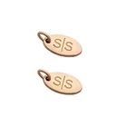 High quality small stamped logo custom metal letter jewelry pendant charms tags for necklace