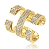15761xuping latest gold finger tricyclic open designs ladies stone ring