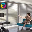 Made to measure motorized gray triple sheer shade shangrila blinds