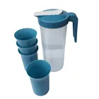 2017 Food Grade clear 1500ml New PP Plastic Portable acrylic plastic water pitchers for Hotel, Bar and Household