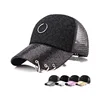 Promotion Price Custom Black bling mesh caps stylish 100% polyester keychain trucker hat customized