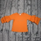 Sweet new design children clothing baby girl ruffle shirts organic cotton kids clothes wholesale