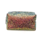 Custom small makeup clutch pouch pu leather bag women cosmetic bags