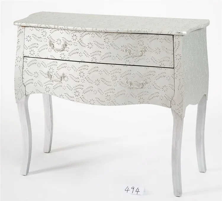 White Vintage Wooden Mother Of Pearl Inlay Chest Of Drawers Buy