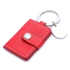promotional key chain metal / leather photo keychain