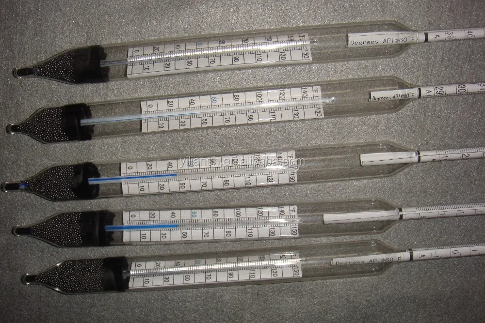 High Accuracy Glass Api Hydrometer With Thermometer,Astm Densitometer