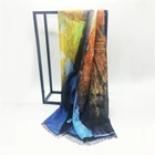 Best quality digital knitted custom printed polyester satin scarf