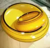 Hand blown home decoration yellow colored flower glass bowl set