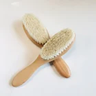 manufacturer natural bristle wood kids hair brush and comb set