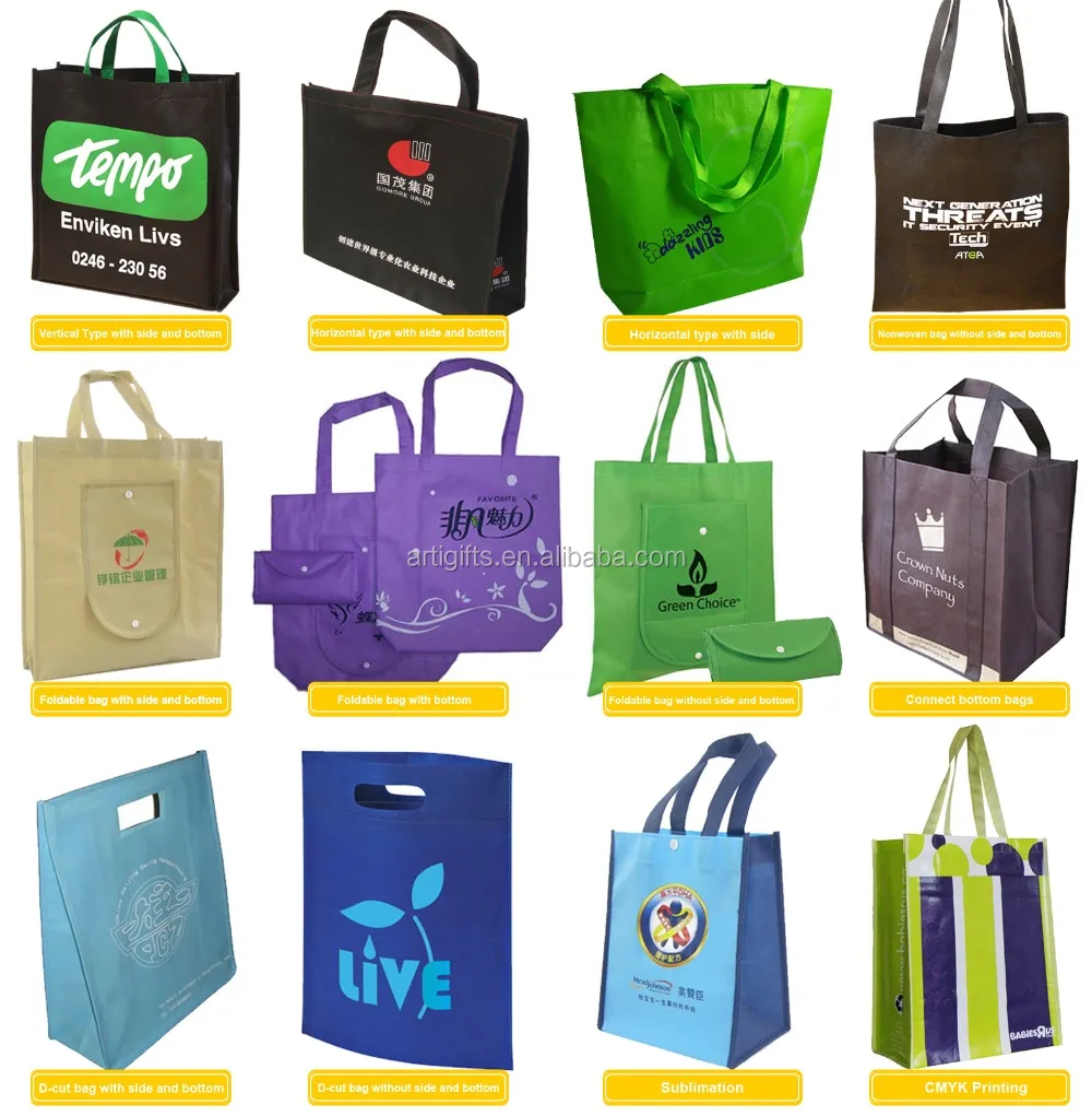 Artigifts cheap custom logo shopping bag folded non-woven bag
