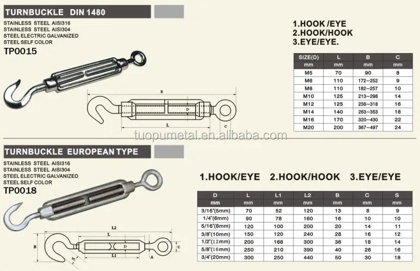 Construction Small Size Wire Rope Stainless Steel Turnbuckle Buy