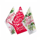 Custom Quick Dry Lightweight Rectangle Rective Digital Printed Microfiber Christmas Decorative Daily Printing Towel Set