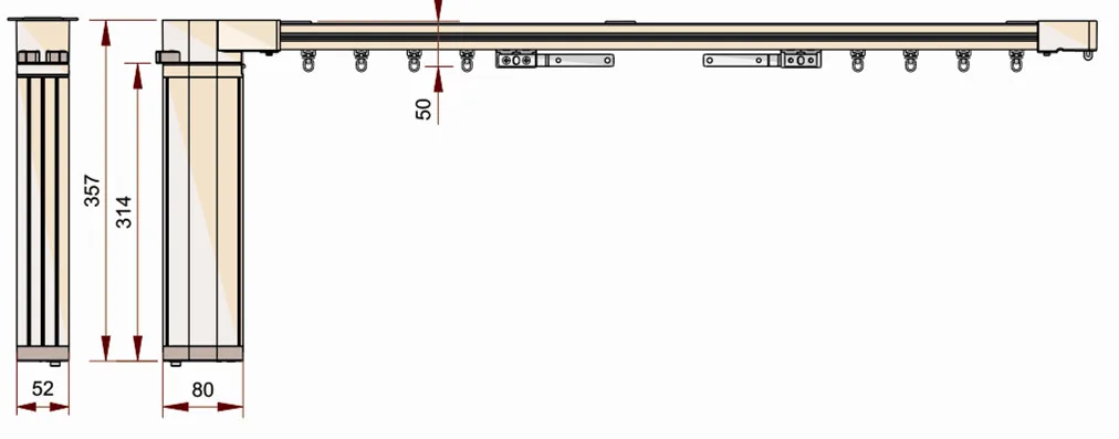 KECO curtain motor KA66C with smart home switch control for heavy duty automatic curtain rail in hotel curtain