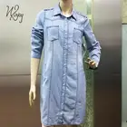 Light blue shirt long sleeve formal denim dress jeans women's fashion dresses