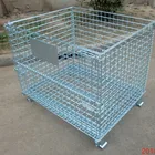 warehouse wire mesh container, metal box, pallet cage