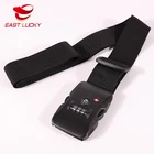 Custom woven webbing nylon combination digital electronic weight scale luggage strap/belt with tsa lock