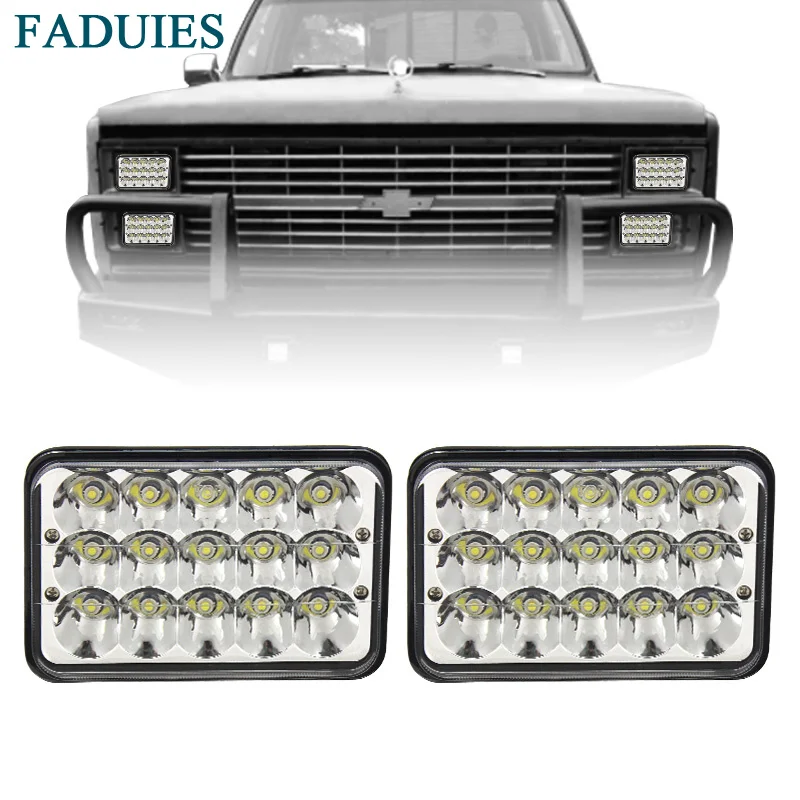 FADUIES Rectangular 4x6 Inch LED Headlight For Peterbilt Kenworth Headlamp Replace HID Xenon Headlamps H4651 H4652 H4656 H4666 (11)